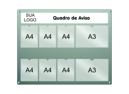 QUADRO GESTÃO A VISTA QUADRO DE AVISO PERSONALIZADO COM DISPLAY PARA ENCAIXE DE LEMBRETES